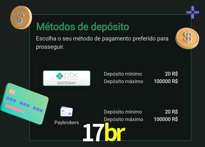 O cassino 17br oferece uma grande variedade de métodos de pagamento